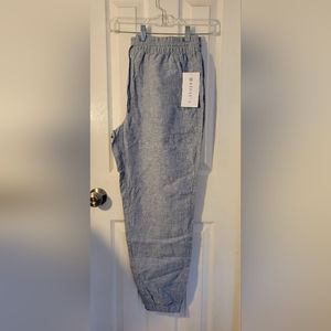 Athleta Retreat Linen jogger sz 14 blue